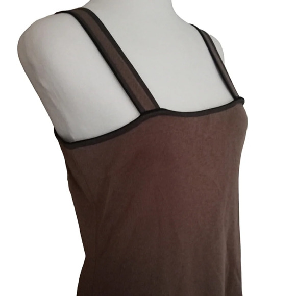 Ming Wang Knitwear Taupe Basic Tank Gray Black Trim Office Size Small NWT - Picture 3 of 6